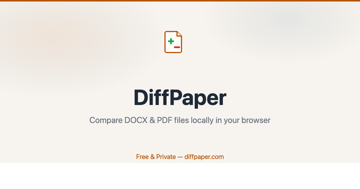 DOCX Diff Tool - Compare Word Documents Locally | DiffPaper